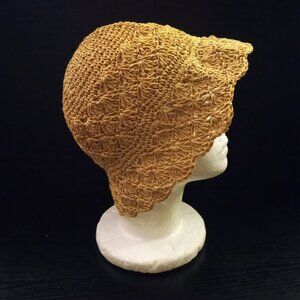 1920' Style Hand Crochet Ruffle Trim Cloche Flapper Hat